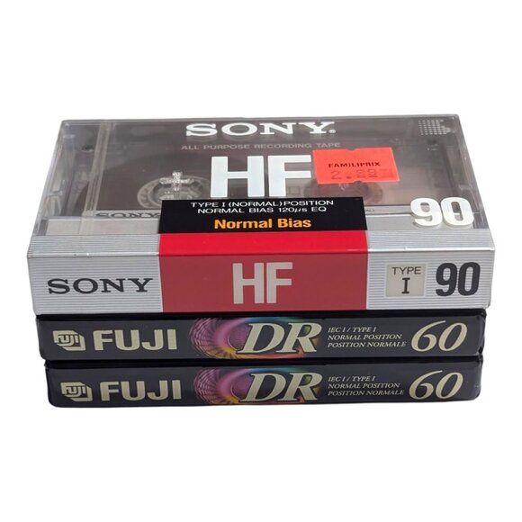 Lot 1 X Sony Hf 2 X Fuji Dr Blank Audio Cassette Tapes 90 Min 60 Min New Sealed - Picture 6 of 9
